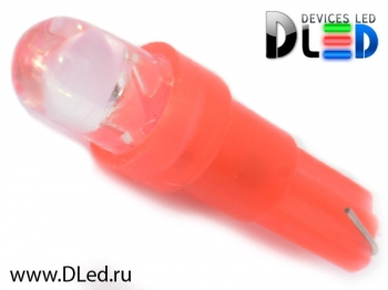 Автомобильная светодиодная лампа T5-DIP 1Led 0,2Вт 12v "DLED" Красный