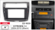 Переходная рамка CITROEN C4 2004-2010