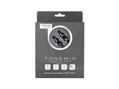 Tonemix SYNT-250 межблочный кабель 2RCA-2RCA, 5.0 метров, витая пара, 2 экрана, медь