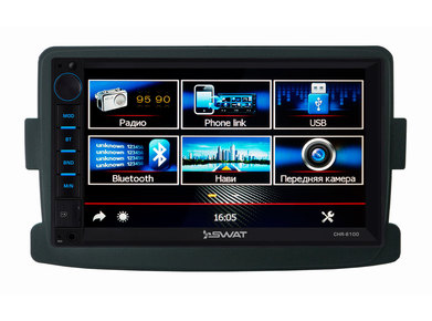 SWAT 61-1401R ШГУ Renault Duster,Logan,Sandero,Kaptur, Nissan Terrano 17+ с рул.упр. комплект, 7"
