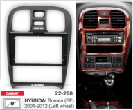 Переходная рамка 9 дюймов Hyundai Sonata (EF) 2001-2012 (руль слева)