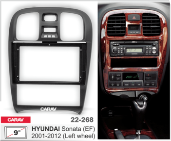 Переходная рамка 9 дюймов Hyundai Sonata (EF) 2001-2012 (руль слева)