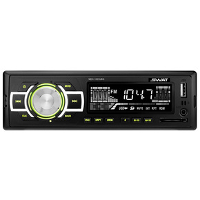 SWAT MEX-1023UBG Автомагнитола 1din, 4х50 Вт, MP3, USB, SD, 2RCA, зеленые кнопки