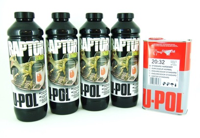 Raptor U-POL Прочное защитное покрытие (черный) 1л + отвердитель s2032/SM 0,25л