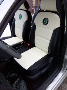 Чехлы эко-кожа (Типо) SKODA FABIA рестайлинг сплошное сиденье