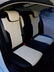 Чехлы эко-кожа (Типо) SKODA OCTAVIA A5; FL 2/3 зад.сид.