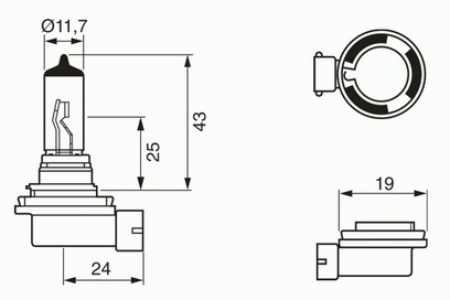 Лампа Philips  H8 12V-35W (PGJ19-1)
