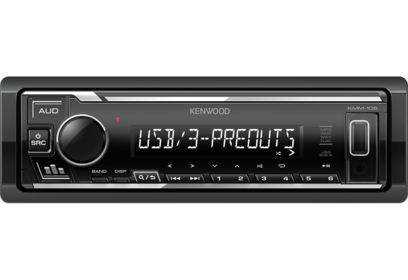 KENWOOD KMM-106 Автомагнитола 1DIN, 4х50Вт, 3 RCA, FLAC