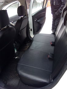Чехлы эко-кожа (Типо) RENAULT SANDERO NEW 2/3 зад.сид. AIRBAG