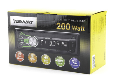 SWAT MEX-1042UBG Автомагнитола 1din 4х50 вт BT MP3 USB SD 2RCA