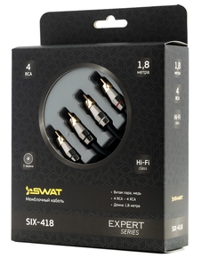 SWAT SIX-418 межблочный кабель 4RCA-4RCA, 1.8 м