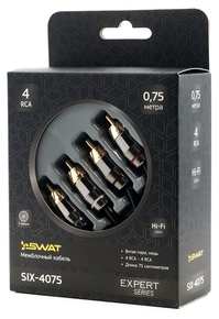 SWAT SIX-4075 межблочный кабель 4RCA-4RCA 0.75 м