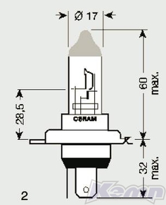 Лампа Osram  H4 12V 60/55W P43t-38 64193 ULT